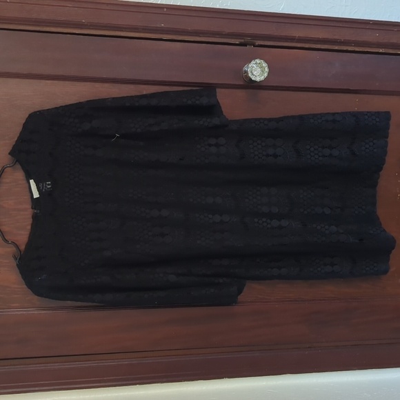 Chico's Black Crochet 3/4 Sleeve Straight Sheath Dress Size Medium - Picture 1 of 6